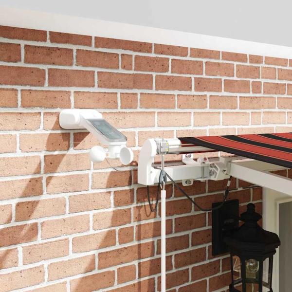 Einziehbare Markise mit LED in Orange und Braun, 500x300 cm