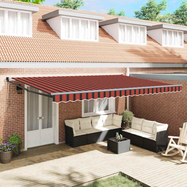 ARDEBO.de - Automatische Einziehbare Markise Orange und Braun 500x300 cm
