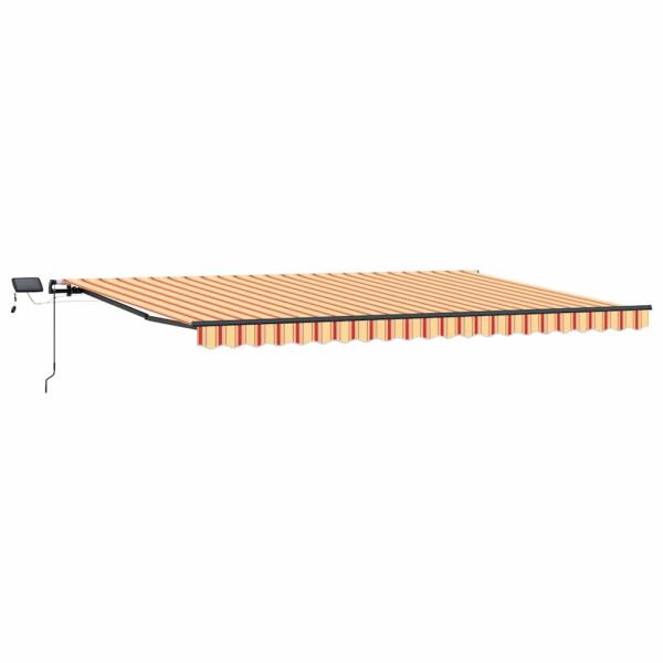 Manuelle einziehbare Markise mit LED in Gelb und Orange 500x300 cm