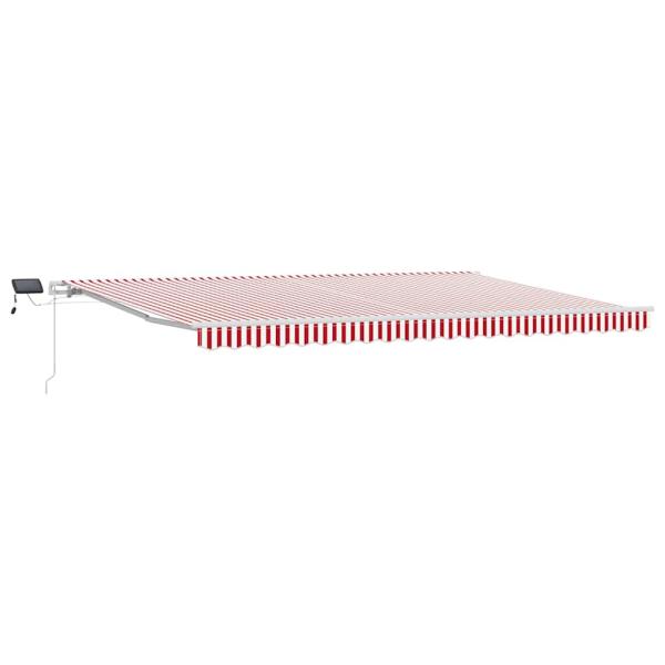 manuelle einziehbare Markise mit LED rot und weiß gestreift 500x300 cm