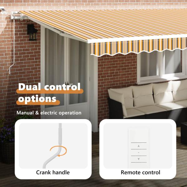 Automatische einziehbare Markise mit LED mehrfarbigen Streifen 500x300 cm