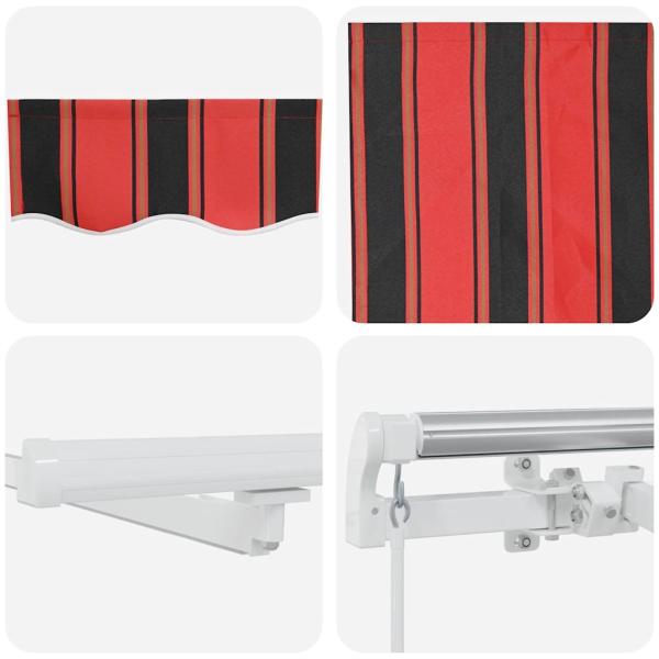 Manuelle einziehbare Markise mit LED in Orange und Braun, 500x350 cm