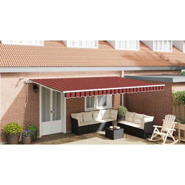 Automatische einziehbare Markise mit LED in Orange und Braun 500x350 cm