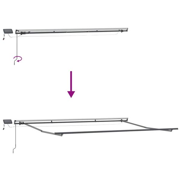 Manuelle einziehbare Markise mit LED in Orange und Braun 500x350 cm