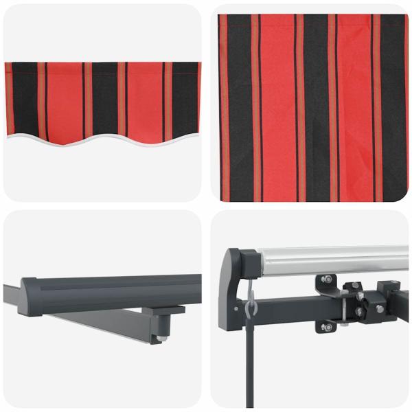 Manuelle einziehbare Markise mit LED in Orange und Braun 500x350 cm