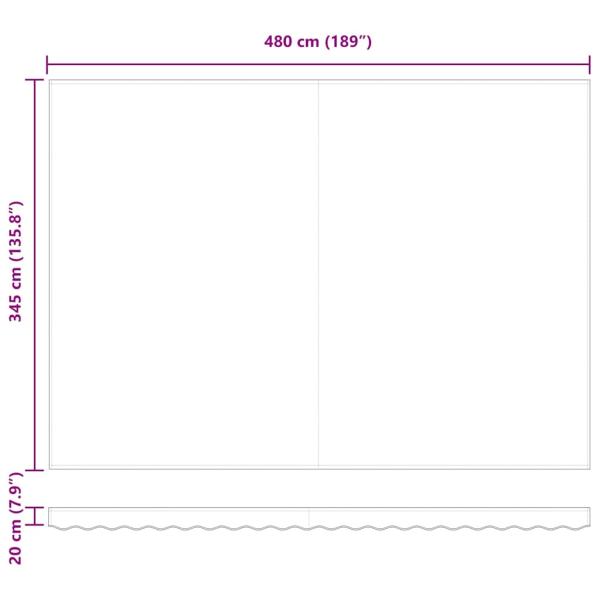 Automatische einziehbare Markise mit mehrfarbigen Streifen 500x350 cm