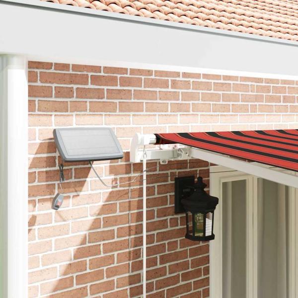 manuelle einziehbare Markise mit LED in Orange und Braun 600x300 cm