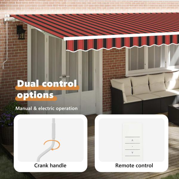 Automatische Einziehbare Markise Orange und Braun 600x300 cm