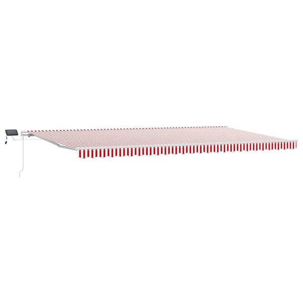 manuelle einziehbare Markise mit LED Rot und Weiß Streifen 600x300 cm