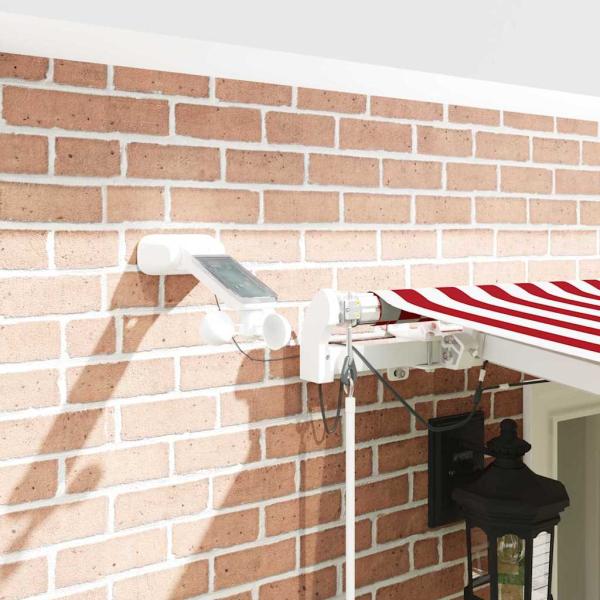 automatische einziehbare Markise mit LED Rot und Weiß Streifen 600x300 cm