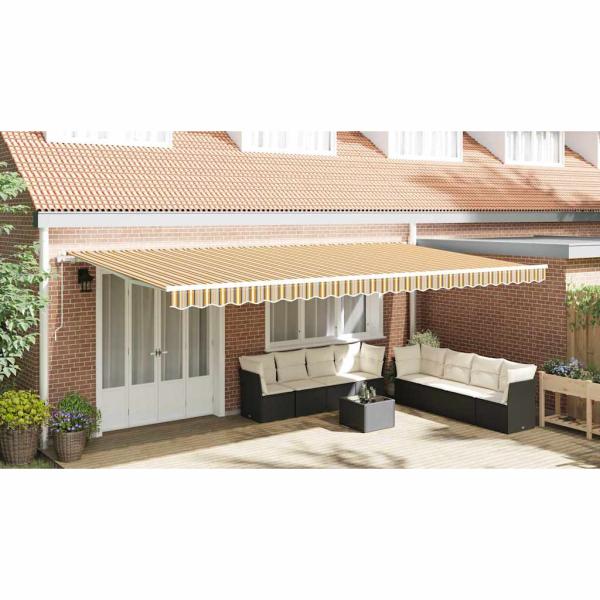 Automatische Einziehbare Markise Mehrfarbig Gestreift 600x300 cm