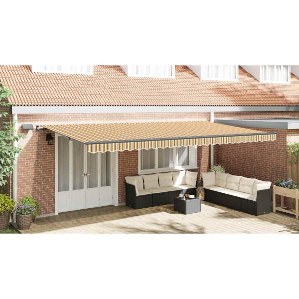 Manuelle einziehbare Markise mit LED-Multicolor-Streifen 600x300 cm