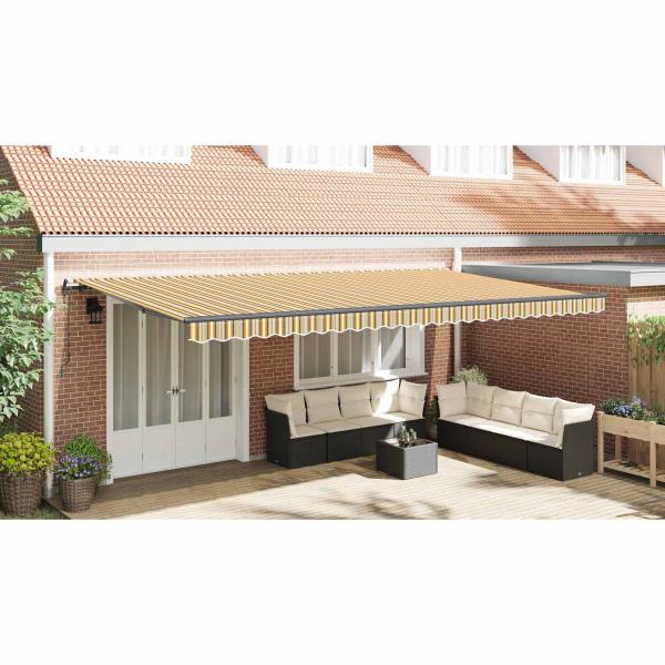 Automatische Einziehbare Markise mit Mehrfarbenstreifen 600x300 cm