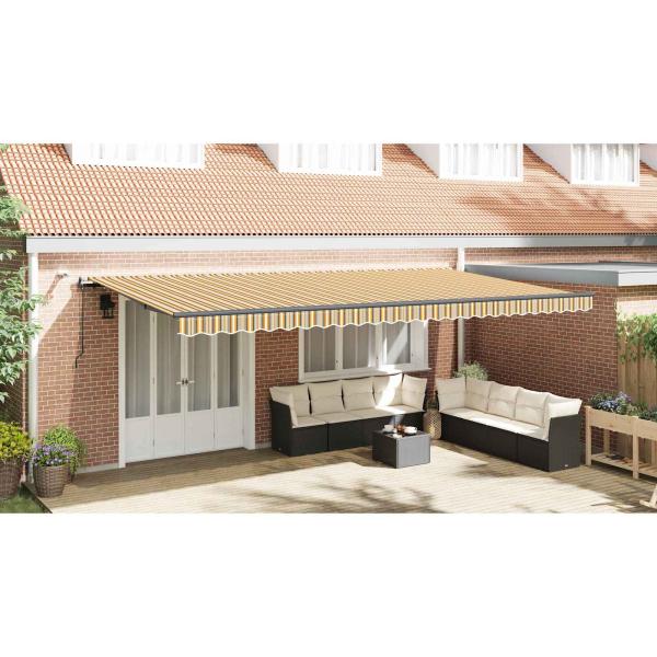 Automatische Einziehbare Markise mit LED Mehrfarbiger Streifen 600x300 cm