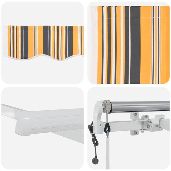 Automatische einziehbare Markise mit mehrfarbigem Streifen 600x350 cm