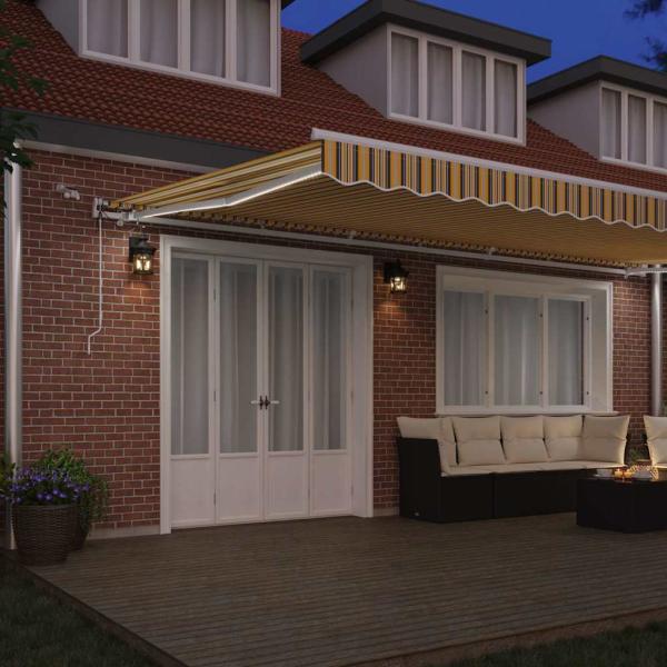 Automatische Einziehbare Markise mit LED Mehrfarbenstreifen 600x350 cm