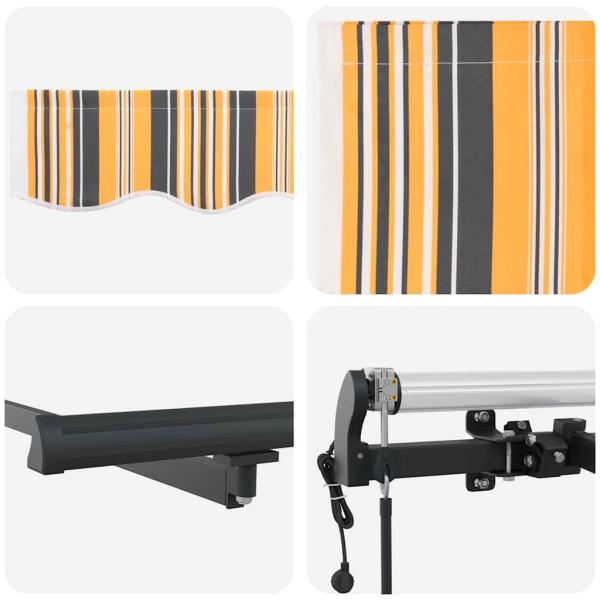 Automatische einziehbare Markise Mehrfarbige Streifen 600x350 cm
