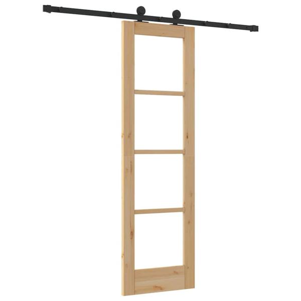 Schiebetür mit Montageset 'ORKDAL'Massivholz & Glas