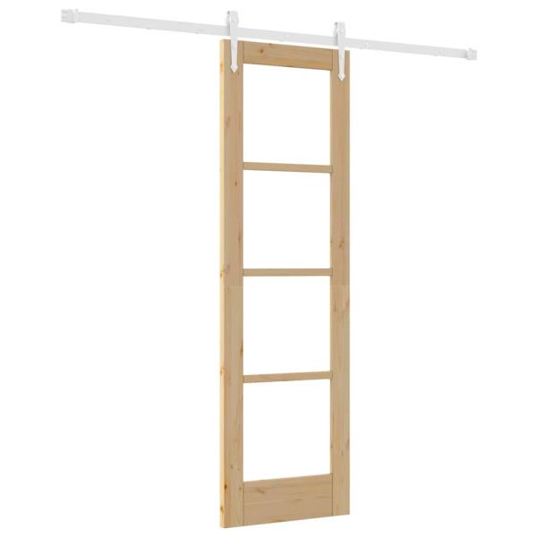 Schiebetür mit Hardware Set 61x198.5 cm aus massivem Kiefernholz