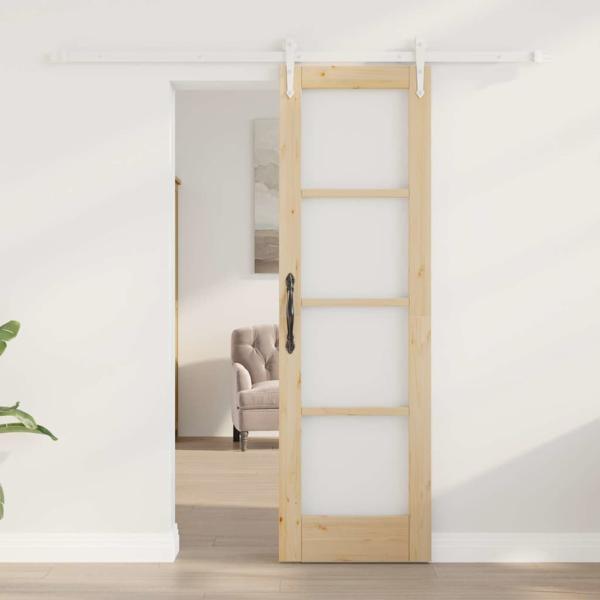 Schiebetür mit Hardware Set 61x198.5 cm aus massivem Kiefernholz