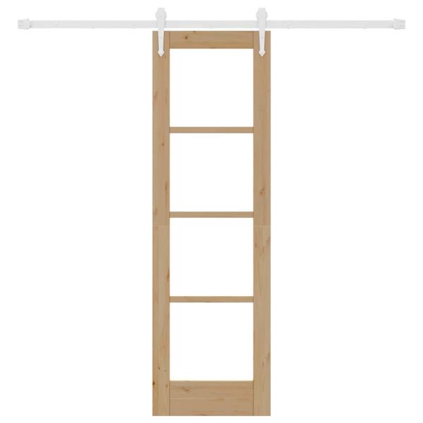 Schiebetür mit Hardware Set 61x198.5 cm aus massivem Kiefernholz