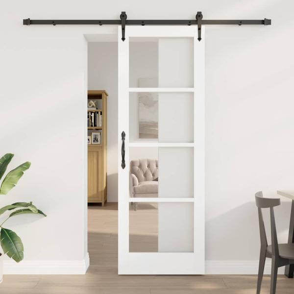 ARDEBO.de - Schiebetür mit Beschlagset 'ORKDAL'Weiß 73,5x211 cm