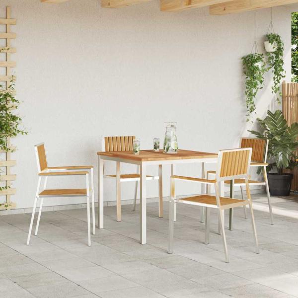 5-teilige Garten Essgruppe Massivholz Teak