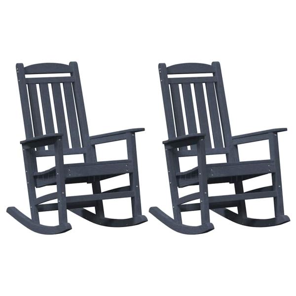 Garten Schaukelstühle 2 Stk Marineblau 70x92x107.5 cm HDPE