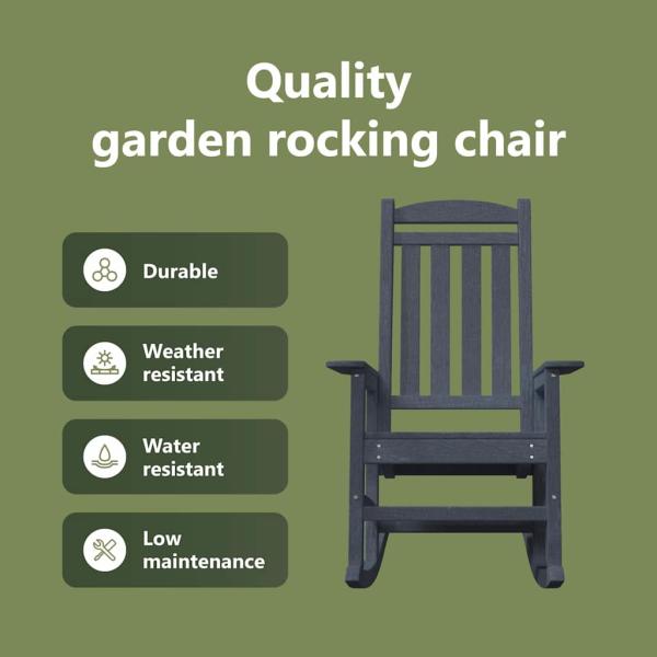 Garten Schaukelstühle 2 Stk Marineblau 70x92x107.5 cm HDPE