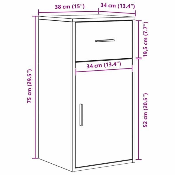 Eckschreibtisch Grau Sonoma 102x88x75 cm Spanplatte