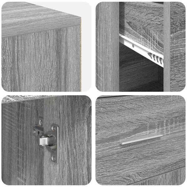 Eckschreibtisch Grau Sonoma 102x88x75 cm Spanplatte