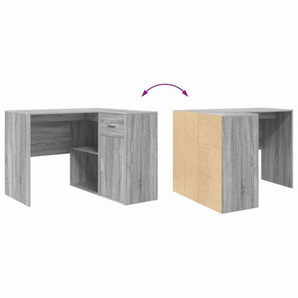 Eckschreibtisch Grau Sonoma 102x88x75 cm Spanplatte