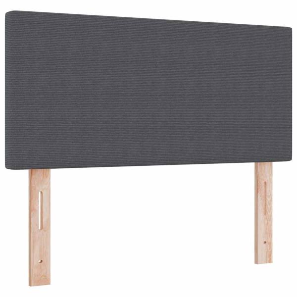 Boxspringbett mit Matratze & LED Dunkelgrau 80x200 cm Cordstoff