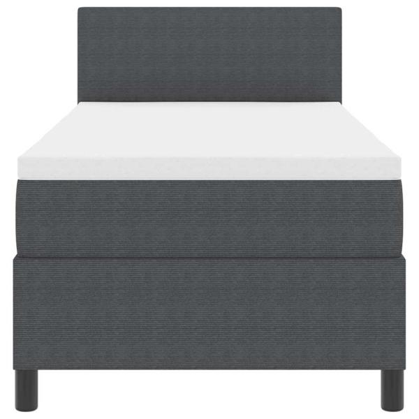 Boxspringbett mit Matratze & LED Dunkelgrau 80x200 cm Cordstoff
