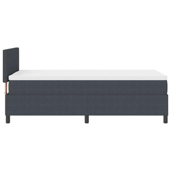 Boxspringbett mit Matratze & LED Dunkelgrau 80x200 cm Cordstoff