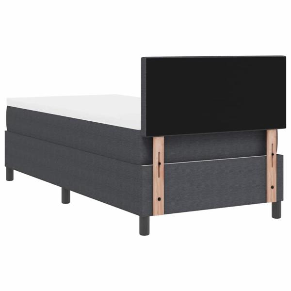 Boxspringbett mit Matratze & LED Dunkelgrau 80x200 cm Cordstoff