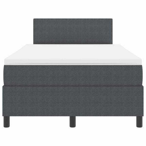 LED Boxspringbett mit Matratze Dunkelgrau 120x200 cm Cordstoff