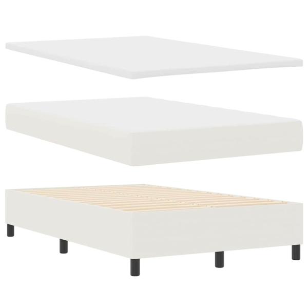 ARDEBO.de - Boxspringbett mit Matratze & LED Creme 120x200 cm Cord-Stoff
