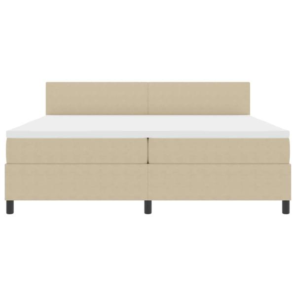 Boxspringbett mit Matratze & LED Licht Grün Grau 200x200 cm Cordstoff