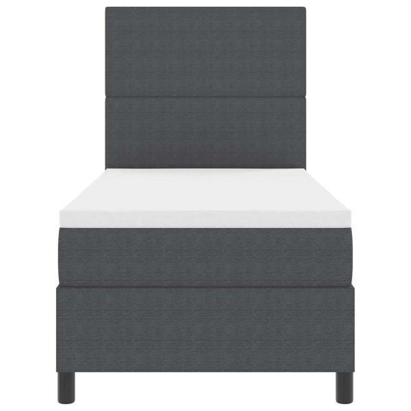 Boxspringbett mit Matratze & LED Dunkelgrau 80x200 cm Cordstoff