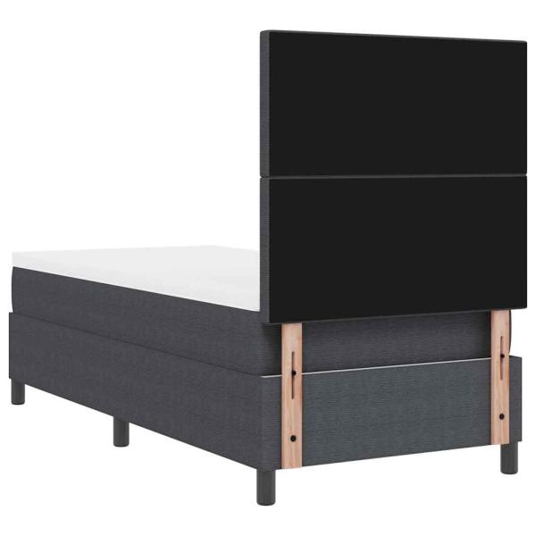 Boxspringbett mit Matratze & LED Dunkelgrau 80x200 cm Cordstoff