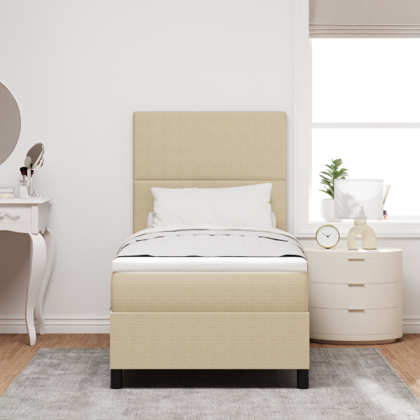 LED Boxspringbett mit Matratze Hellgrün Grau 100x200 cm Cord