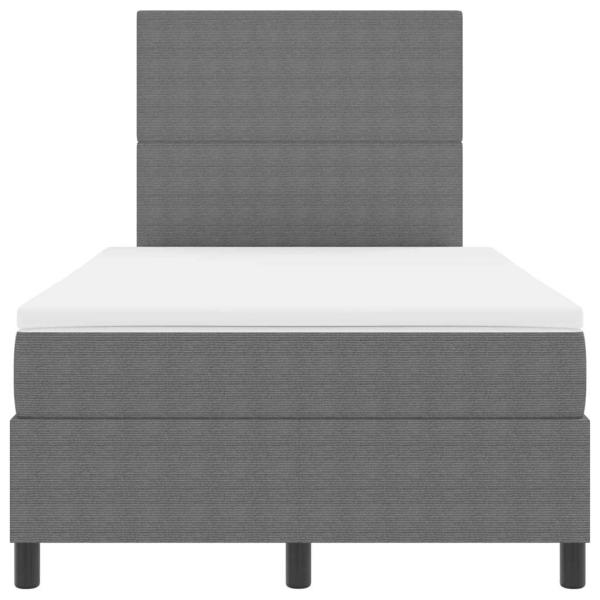 LED Boxspringbett mit Matratze Hellgrau 120x200 cm Cordstoff