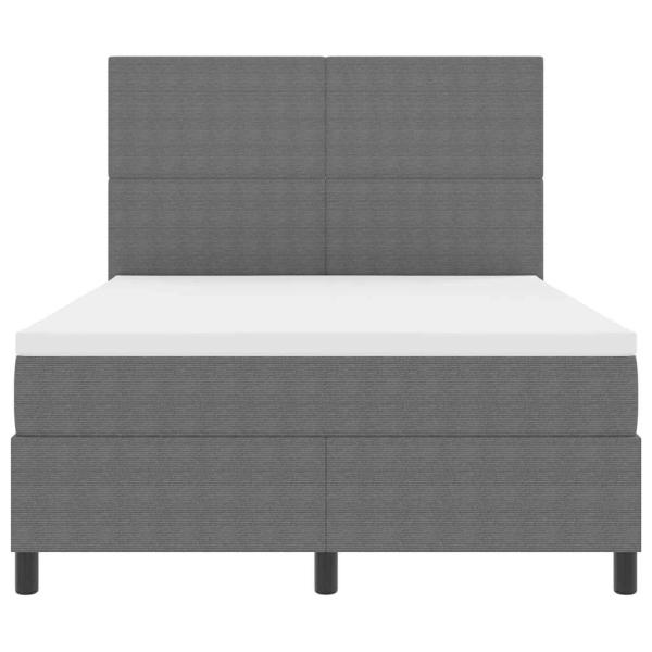 Boxspringbett mit Matratze & LED Licht Grau 140x200 cm Corduroy-Stoff
