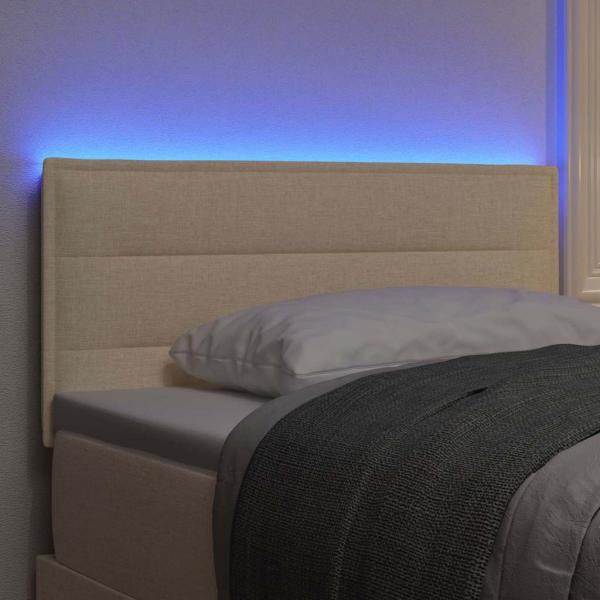 LED Kopfteil Linien-Design Creme 80 cm Stoff