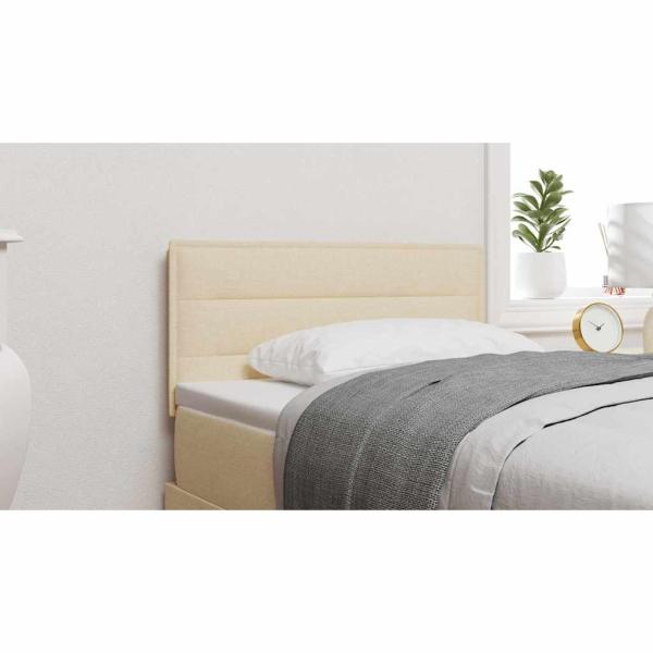 LED Kopfteil Linien-Design Creme 80 cm Stoff