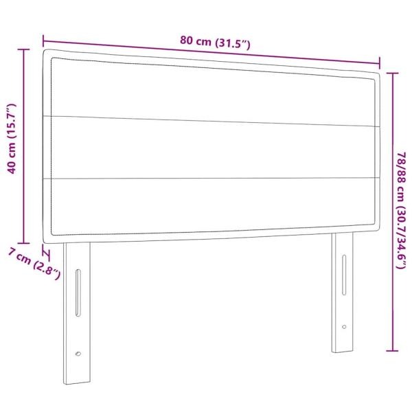 LED Kopfteil Linien-Design Creme 80 cm Stoff