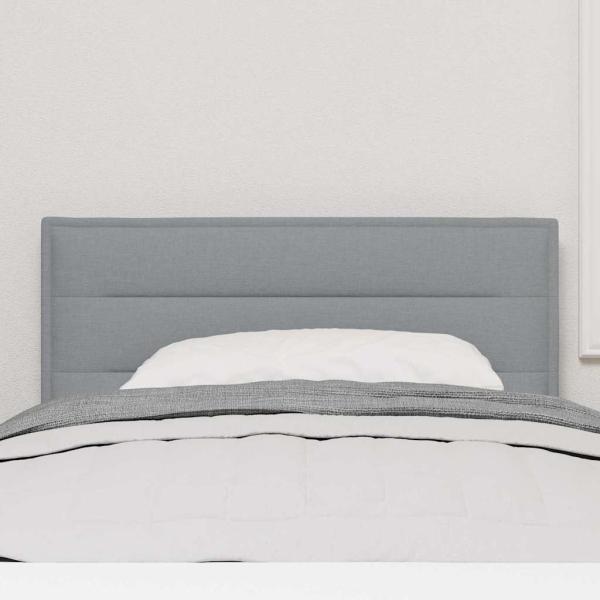LED Kopfteil Linien-Design Hellgrau 90 cm Stoff