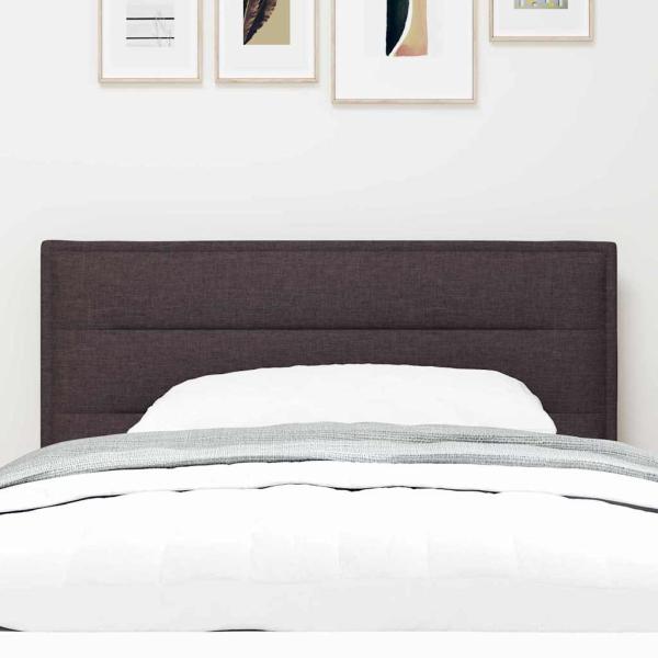 LED Kopfteil Linien-Design Dunkelbraun 90 cm Stoff
