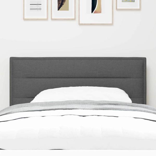 LED Kopfteil Linien-Design Dunkelgrau 100 cm Stoff